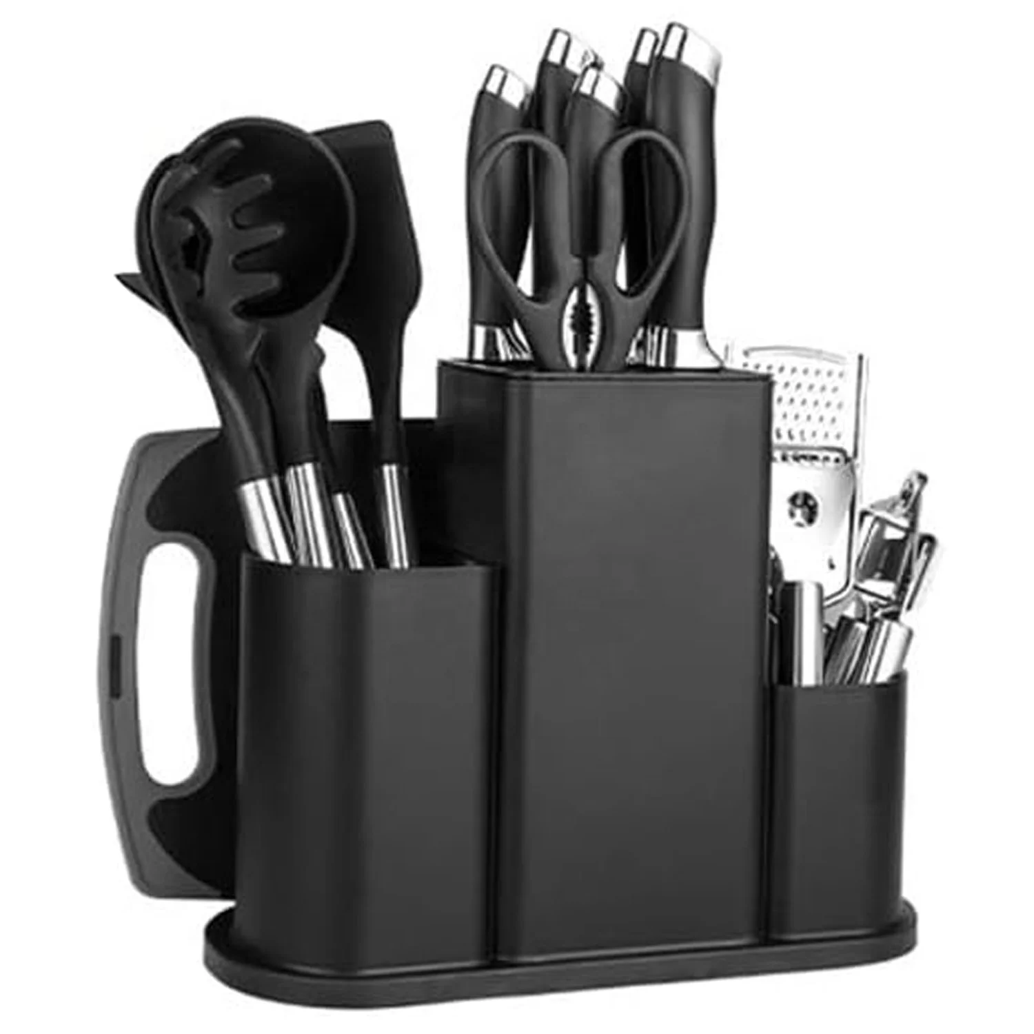 TOALLWIN silicone spoon cooking utensils kitchen knives kitchenware silicone kitchen utensils kitchen knife set with holder