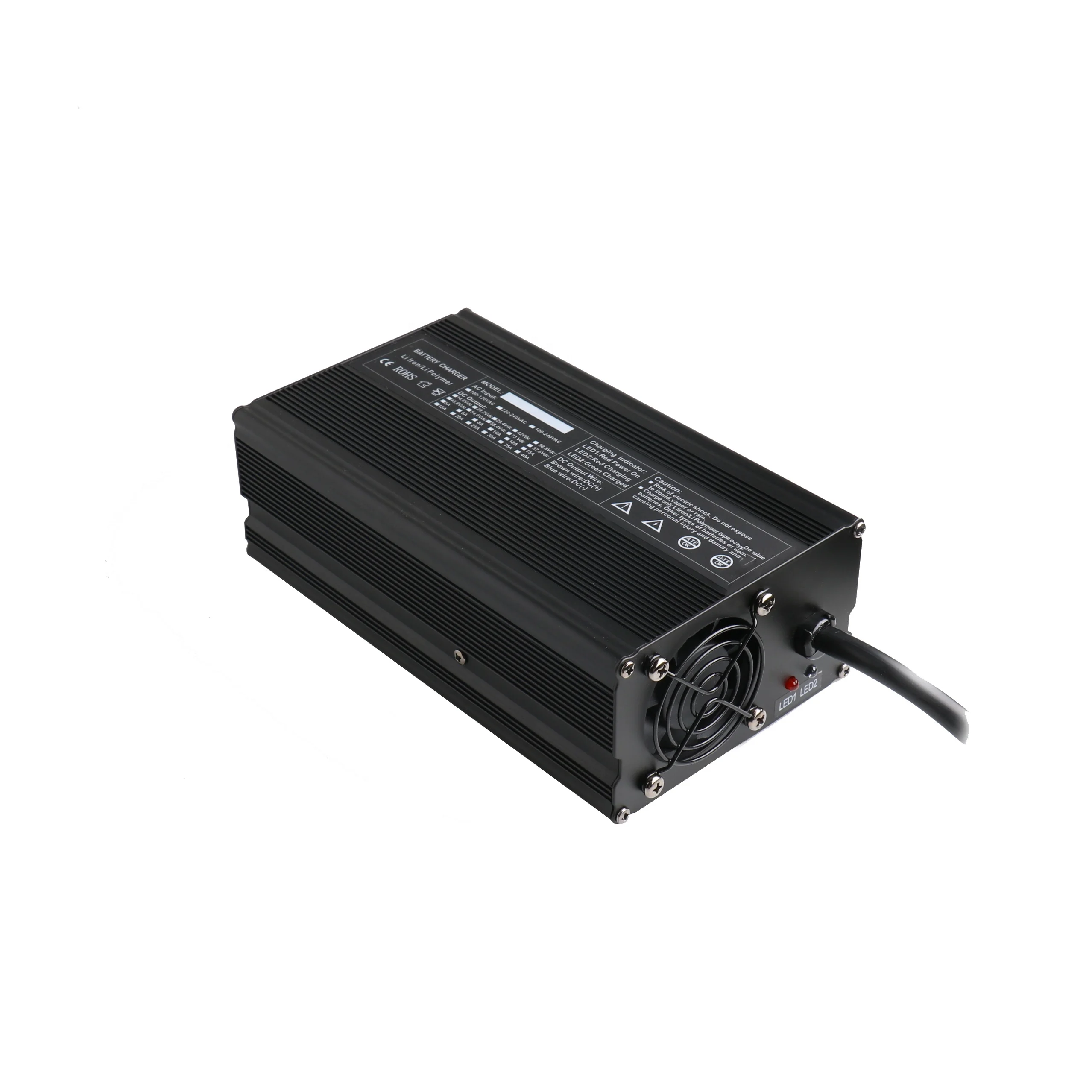 Aluminum case Smart Fast Lithium Battery Charger 12v 30a suitable for lead acid battery electric bicycle power tools