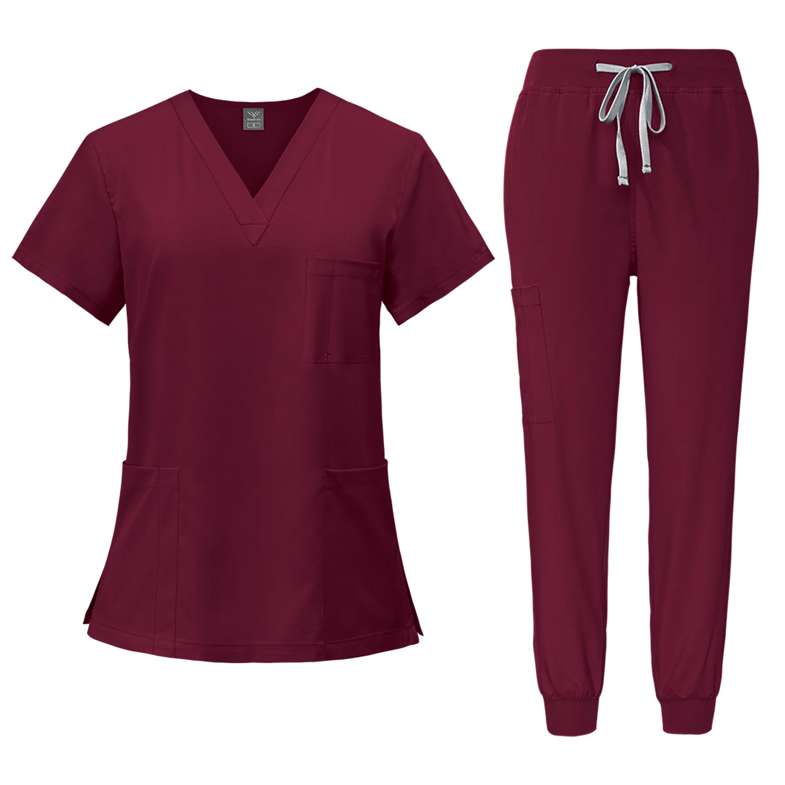New style elastic custom logo hospital uniforms scrubs medical lab coats nurse uniform unisex scrubs uniforms suit