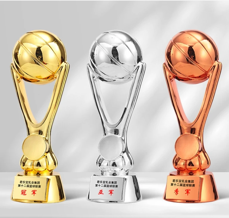 Hypercrafts Gold Silver bronze football soccer basketball sports resin customized trophy awards