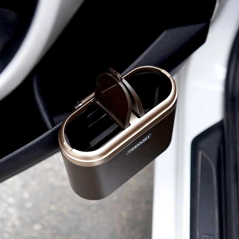 Mini Trash Can 3L Stainless Steel Waste Bin Car Garbage Can Desktop Trash Can With Double Lid