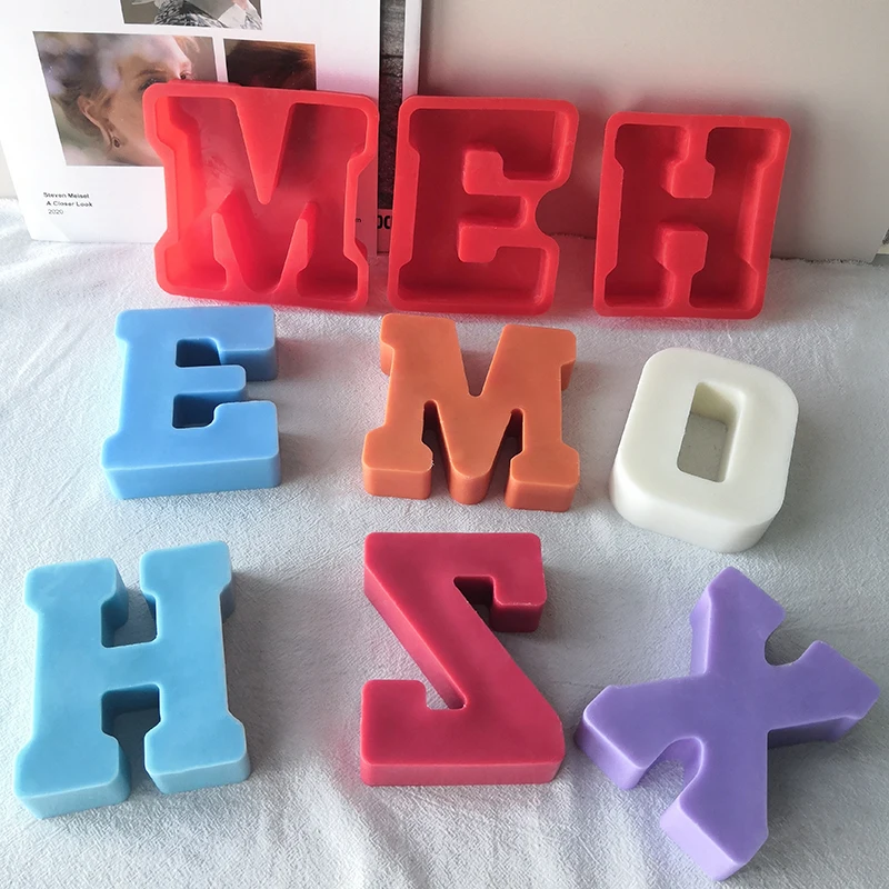 DIY Decoration Lamp Holder Eopxy Resins Alphabet Silicone Molds A-Z Small Size Individual Letters Moulds