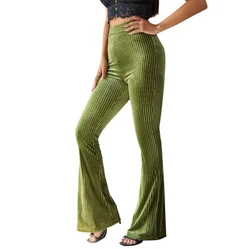 huilin factory custom women pants high quality cotton sweat pants flared sweatpants women velvet wide leg pants