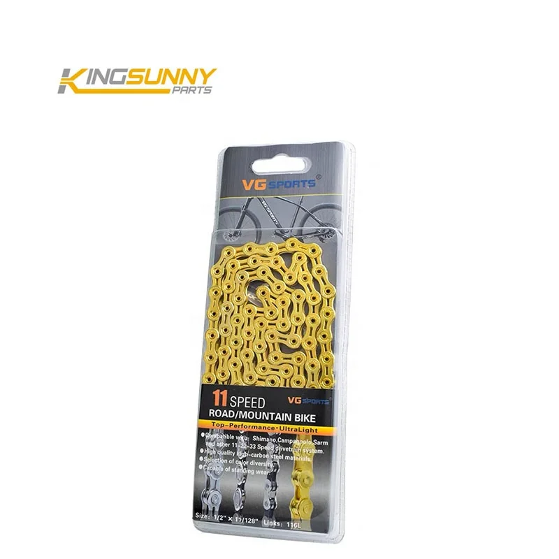 Golden Bicycle Electroplating Chain Mountain Bike 8/9/10/11 Speed Bicycle Cycling Stainless Steel Replacement Chain