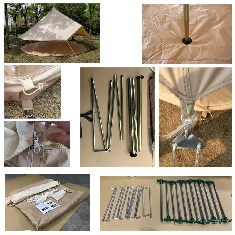 Factory Price Family Bell Tent Mongolia Yurt Up To 10 Person High Quality Waterproof Canvas Tent