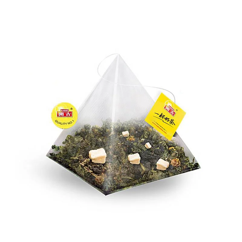 Пирамидальный биоразлагаемый пакетик из кукурузного волокна с биркой, пакетики для чая с фильтром оптом, пакетики для цветочного чая с треугольным фильтром