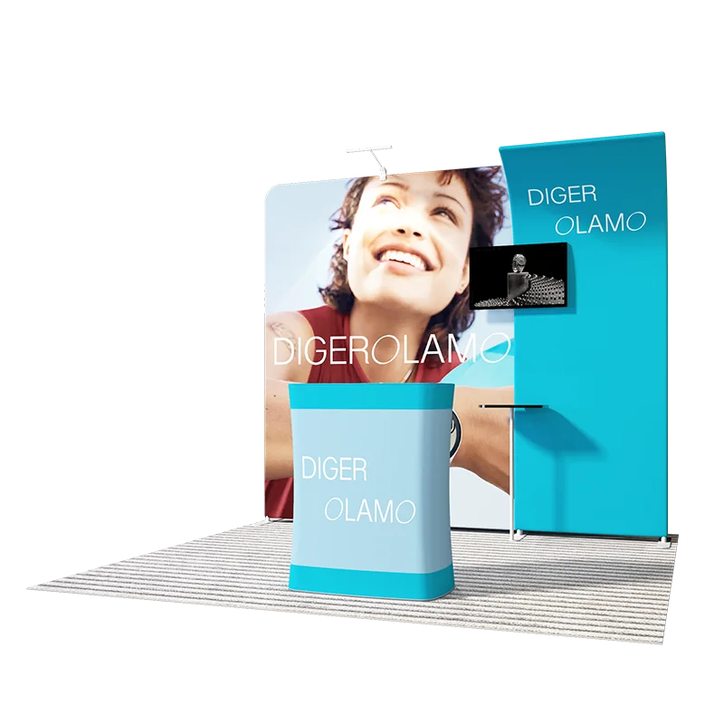 Portable Tradeshow Displays 10X10ft Trade Show Exhibition booth with shelves for advertision