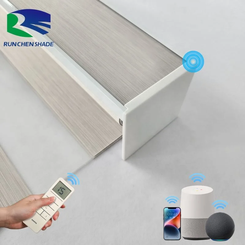 Custom Skylight Smart Automation Window Wifi Zebra Shades Factory Zebra Blinds Motorized Curtains Cordless Blind