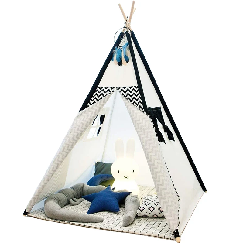 CE Approved Customized Logo Style Kids Indoor Cotton Canvas  for Children play tent House