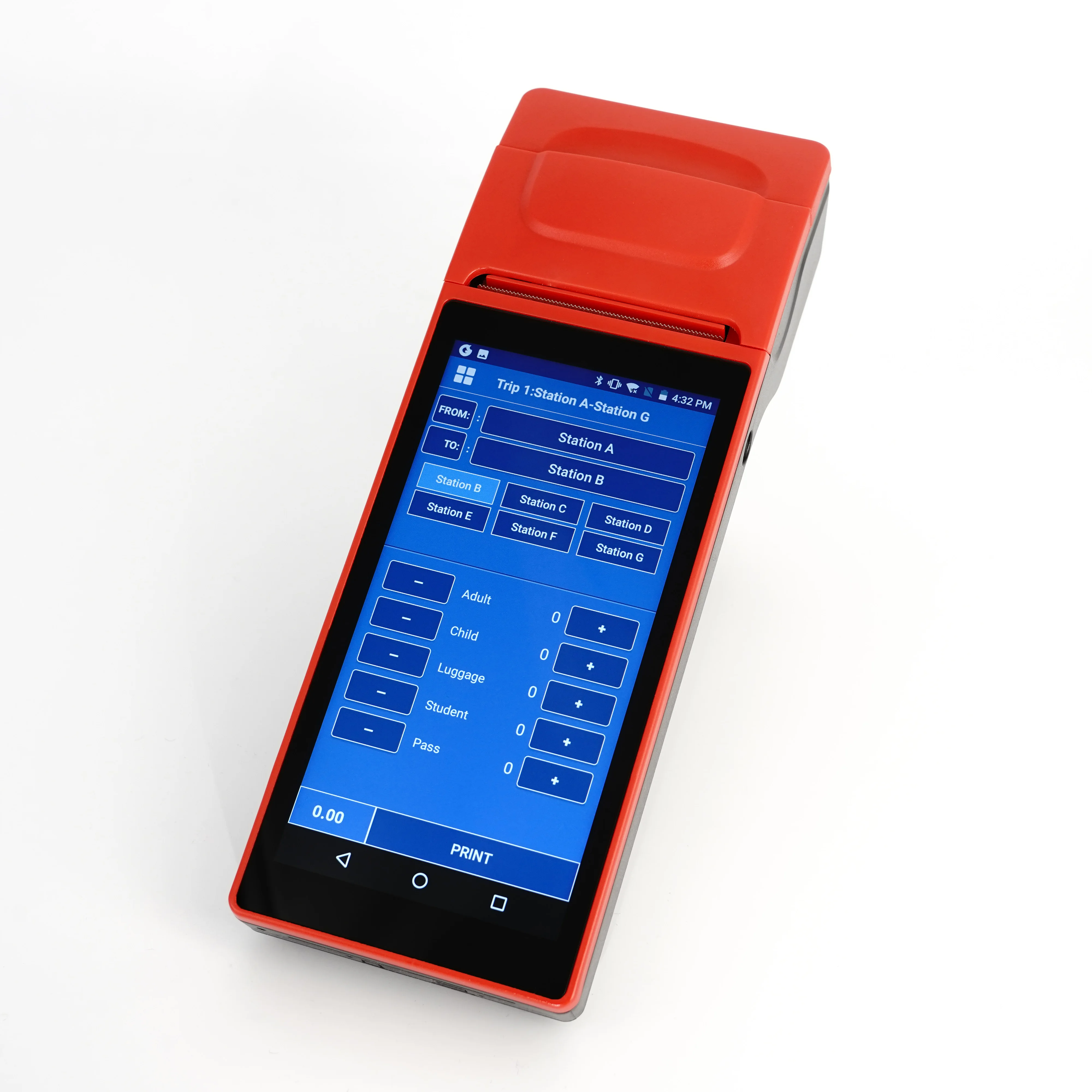 6 дюймов 4G Wi-Fi портативный мобильный терминал для оплаты Android POS билетов машина распечатанные билеты на автобус