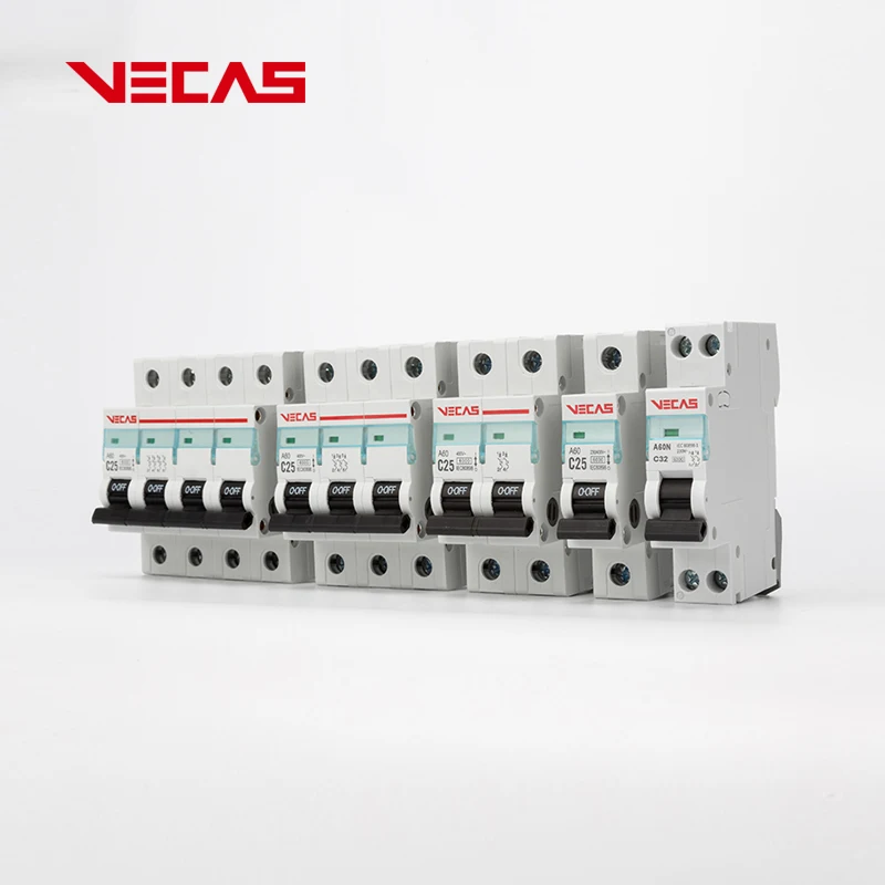  Миниатюрный автоматический выключатель VECAS MCB A60 4P 25 лет от профессионального производителя 6 10 16 20 32 40 50 63 a 1P 2P
