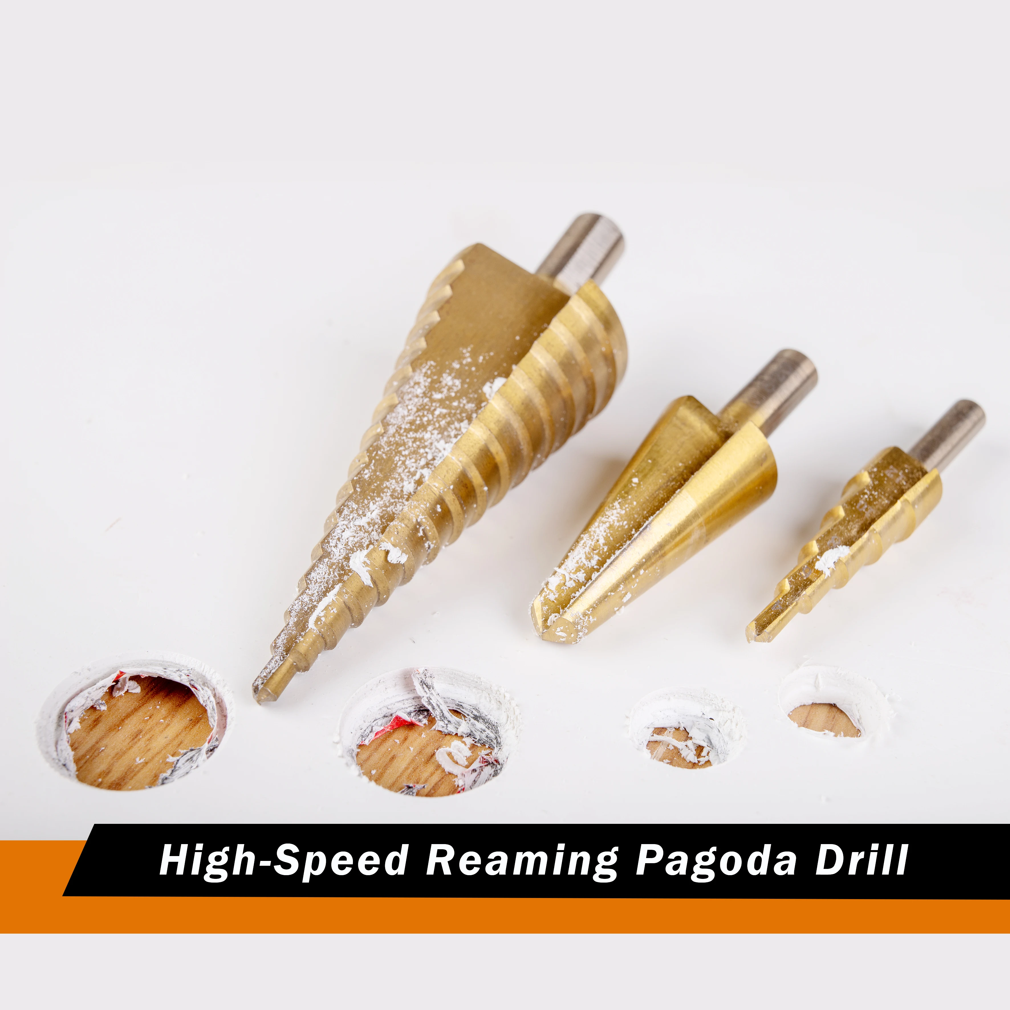 Hss Straight Groove Step Drill Bit Titanium Coated Wood Metal Drilling Tools Carbide Step Drill Bit