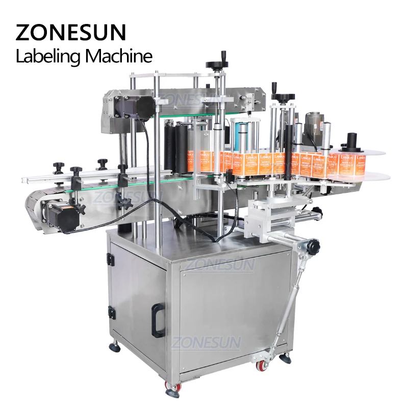 ZONESUN ZS-TB300V автоматическая наклейка плоская бутылка двусторонняя маркировочная машина для квадратных бутылок