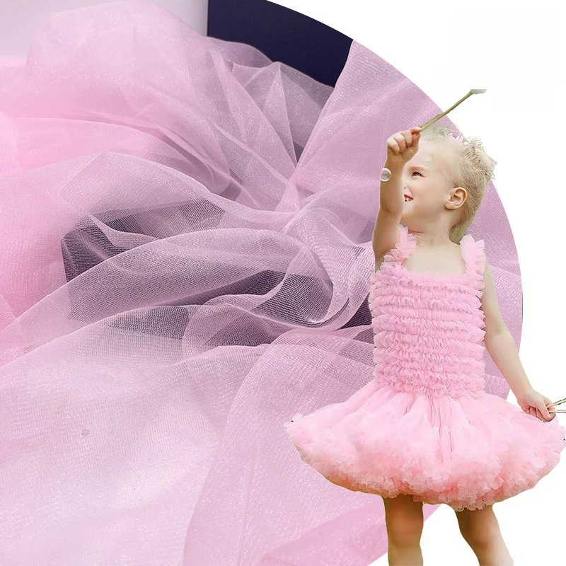 Tulle Bridal Wedding Sequin Fabric Lightweight 100% Polyester 30 Gsm Tulle Fabric For Wedding Decor Kids Ballet Tutu Fabric