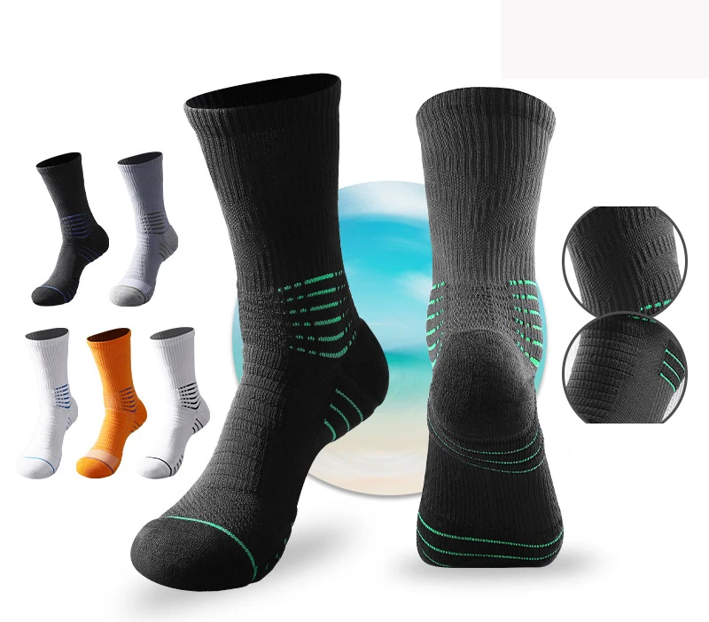 gym terry inside pure color  Running Athletic basketball comfortable Sport popular Socks