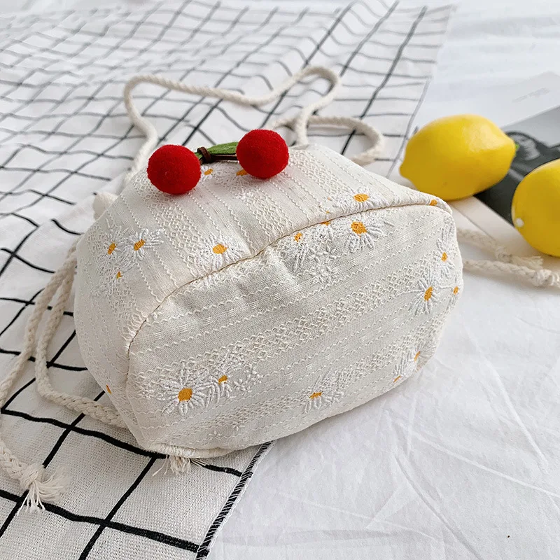 Eco Canvas Printed Cotton Linen Draw String Bags Packaging Custom Logo Drawstring Bag Shoulder Bag Muslin Kids Wallet Purse