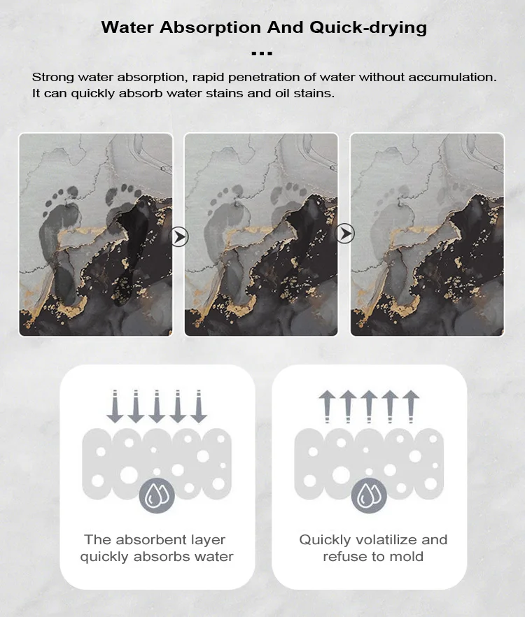 Creative Design Mat Wholesale Bathroom Door Rugs Products Soft washable Diatomite Carpet