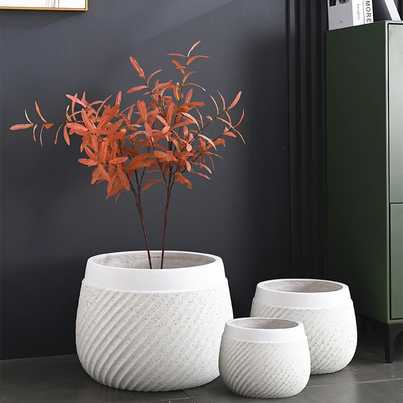 33/43/57cm Large Flower Pot Tall Planters Indoor Outdoor Planters and Pots Factory Wholesale Fiber Clay Pots For Plants