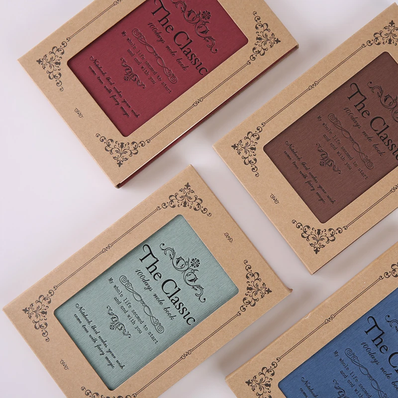 Wholesale Vintage Lined Notebook with Paper Box Retro Hardcover Travel Journal