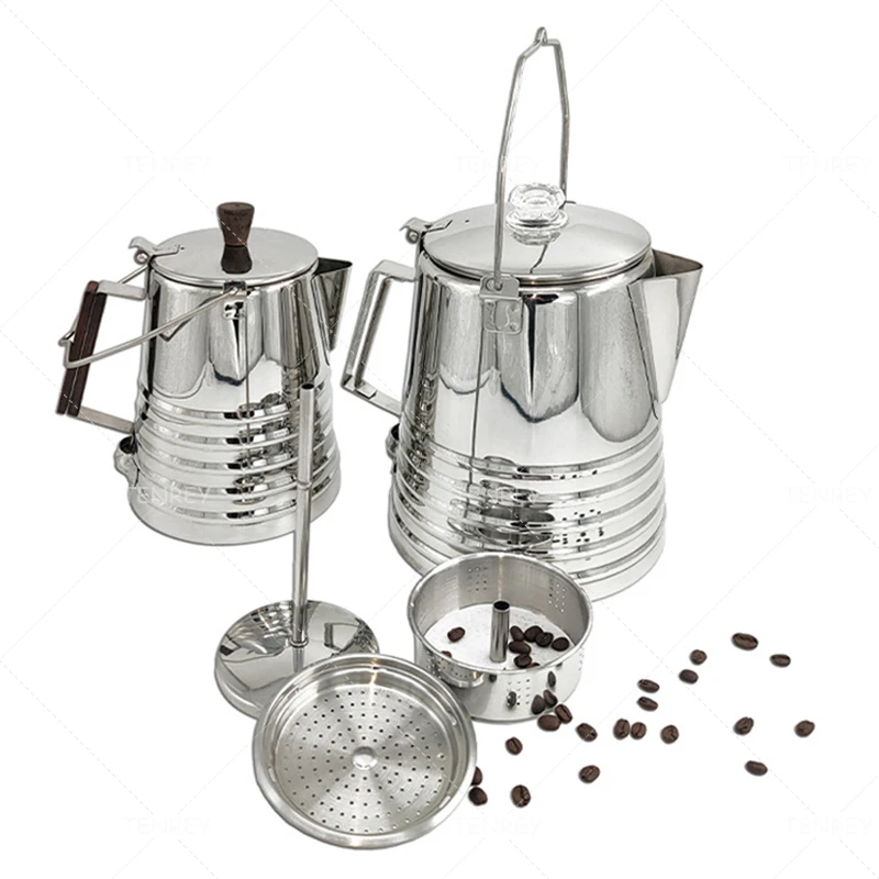 Tenrey Large Capacity Stainless Steel Coffee Percolator 14Cups Stovetop Coffee Percolator