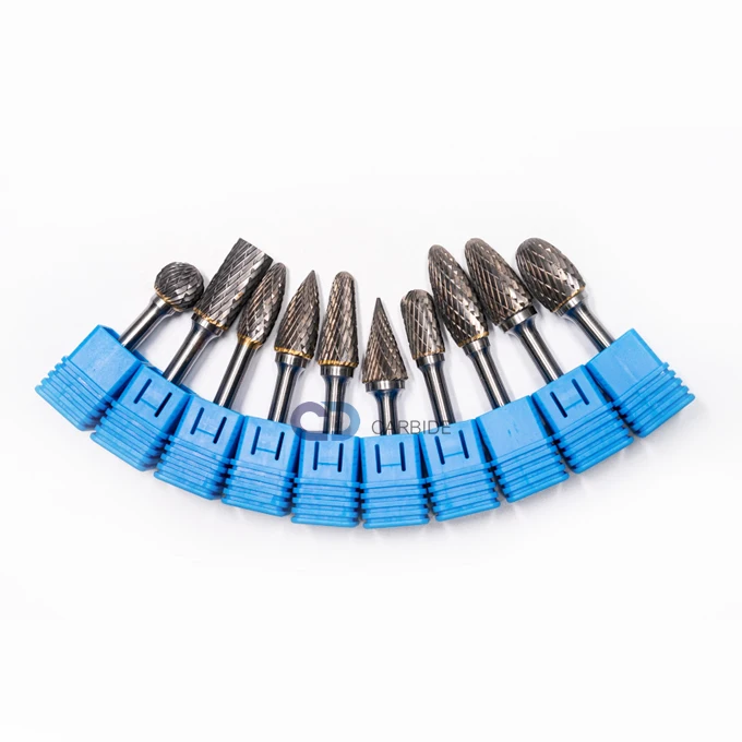 Tungsten Carbide Rotary Burr 1/4 inch 6.35mm 6mm Shank Customized Size Die Grinder Burr Bit Double Cut Carbide Burr