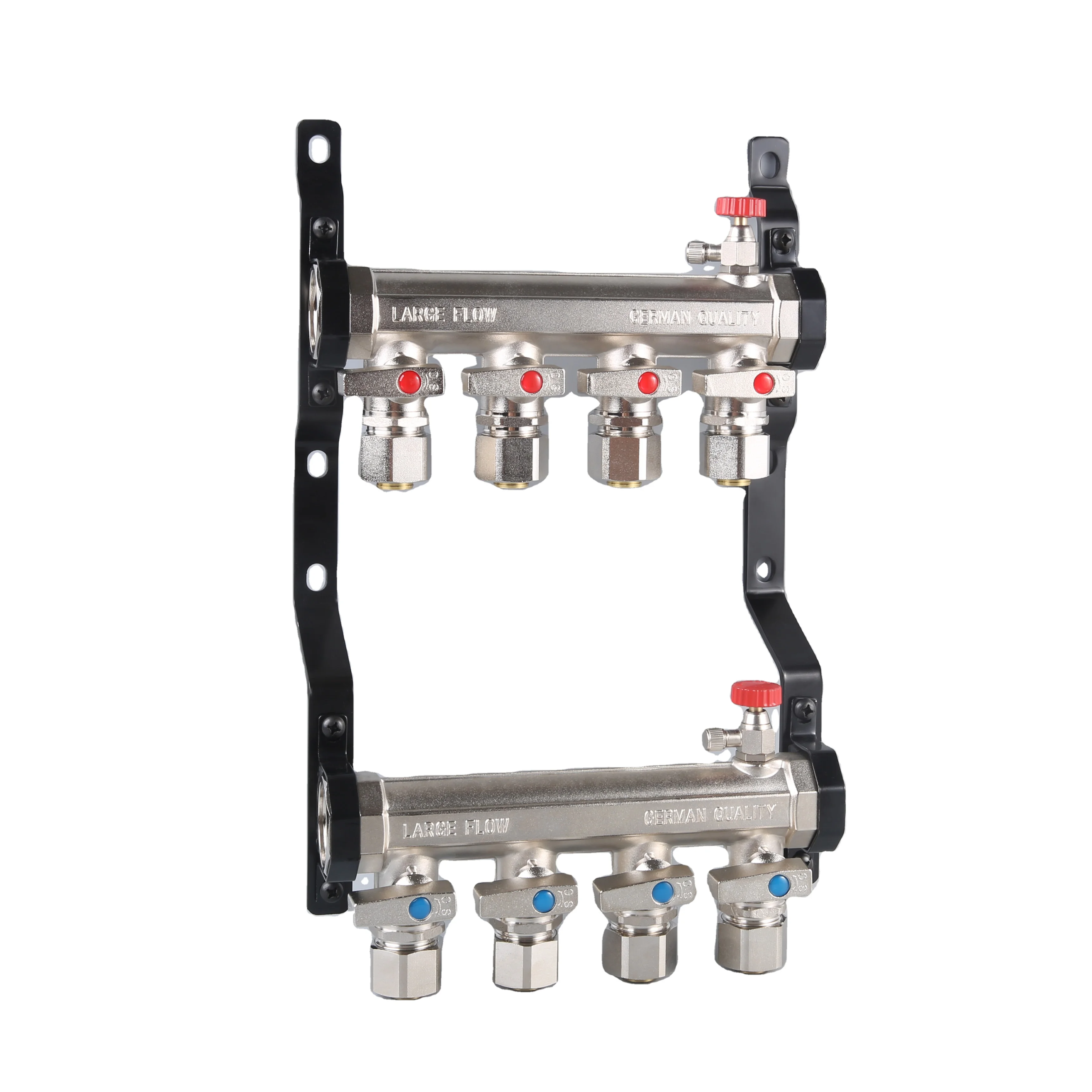 KF-DC10  underfloor heating water mixing temperature control distribution center brass manifolds