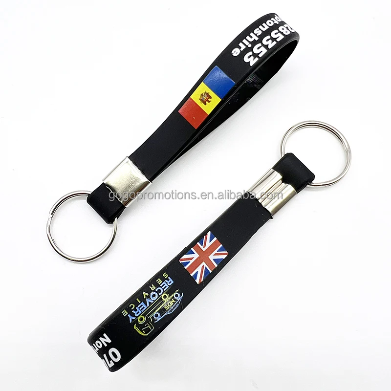 Low Price Wholesale Online Event Giveaways Silicone Wrist Strap Keychain Colorful Keychain