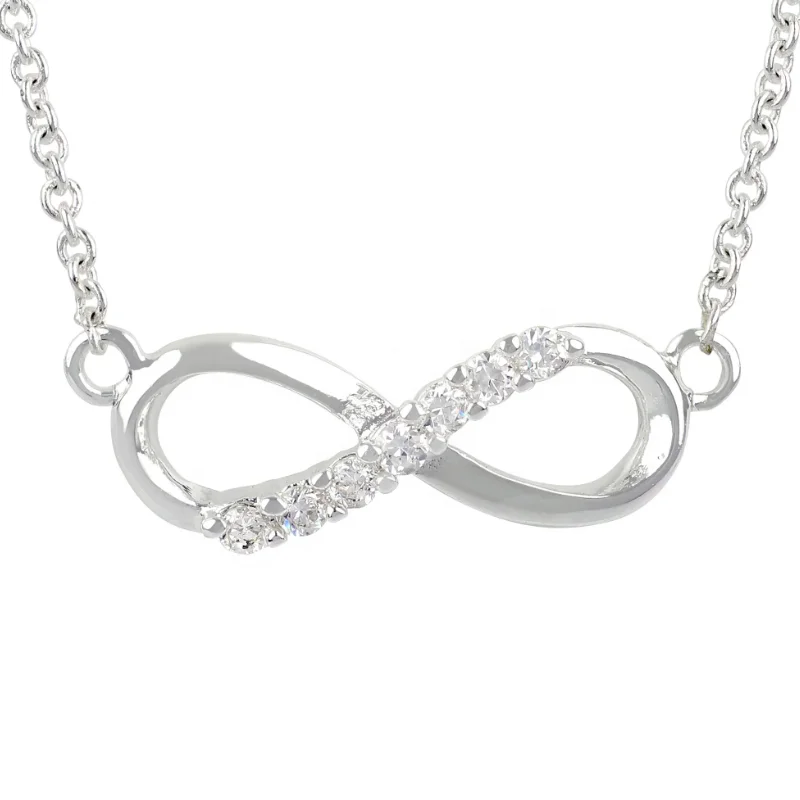 Infinity Cross Necklace Vintage Lucky Number 8 Cross Necklace Ladies Pop Necklace Stainless Steel 8-Word Cross