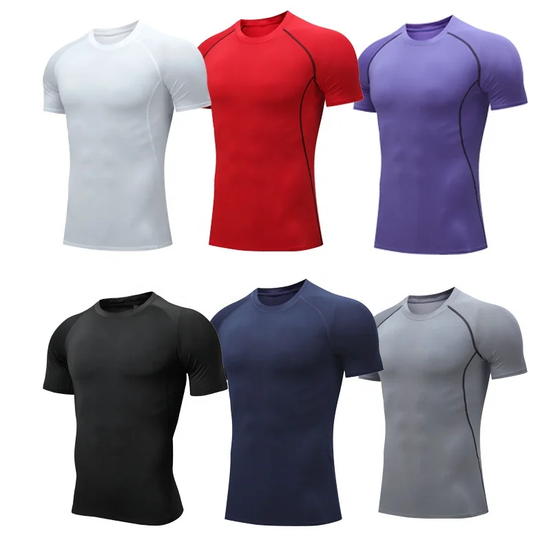 Compressie Shirts Fitness Workout T-Shirt Cool Underwear Baselayer Short Sleeve Basketball Sport Shirts