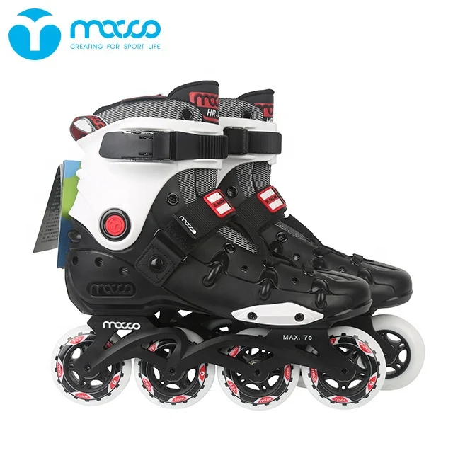 macco  freestyle Slalom Four Wheel Professional adult inline roller skates UNI black&red