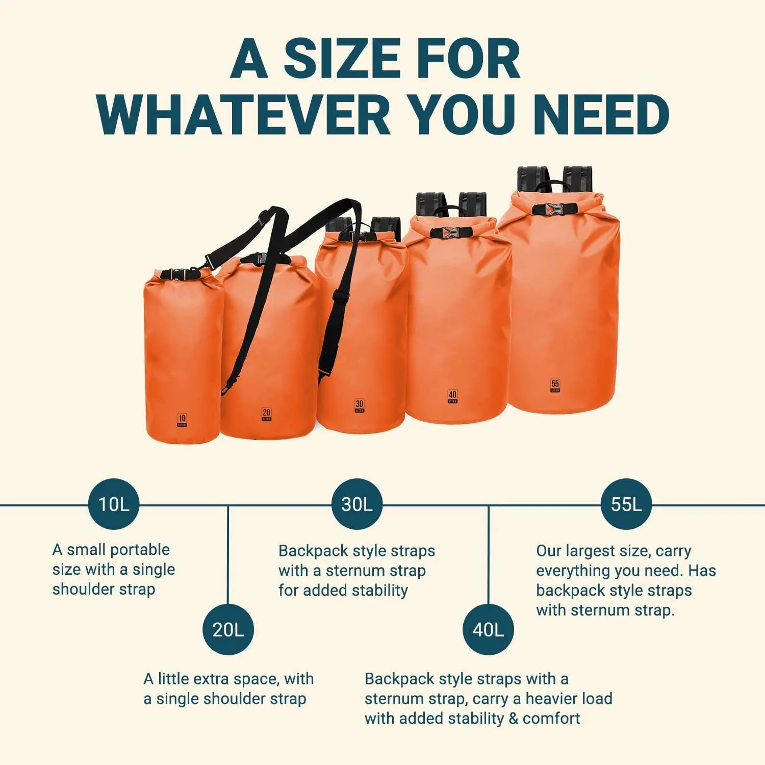 Waterproof Dry Bag - Roll Top Dry for Kayaking Beach Rafting Boating Hiking Camping Fishing backpack with Waterproof Phone Case