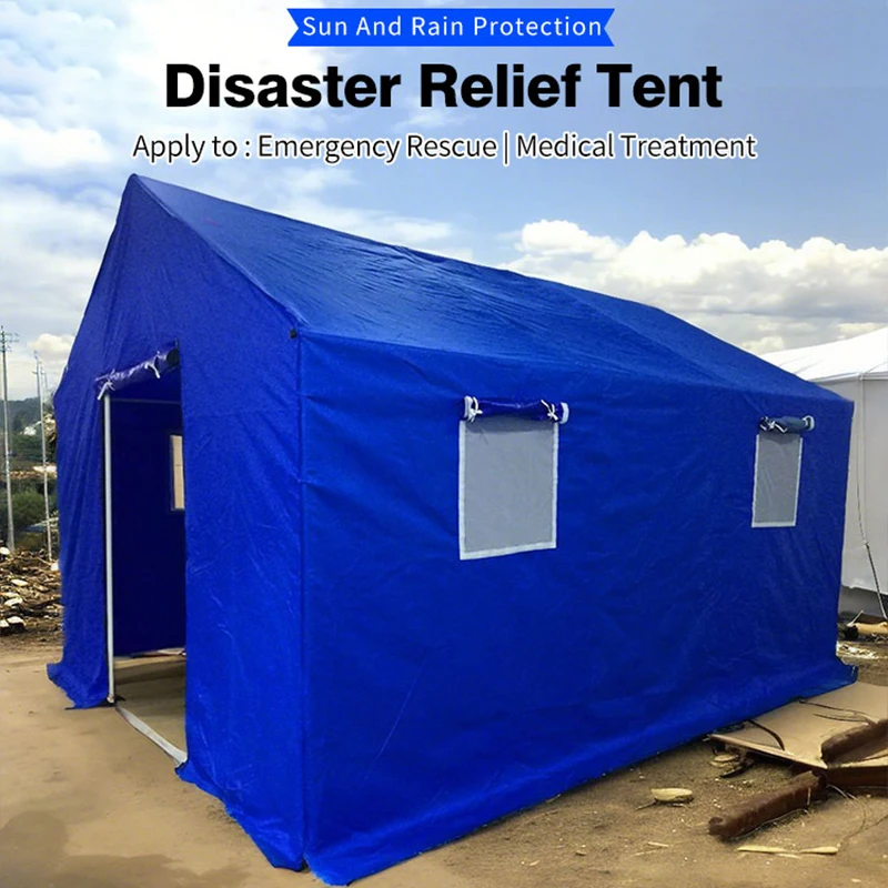 STALLMASTER Large 2*3m Survival Shelter Tent Natural Disaster Relief Dual Doors Single Steel Oxford Outdoor Emergency 4 Persons