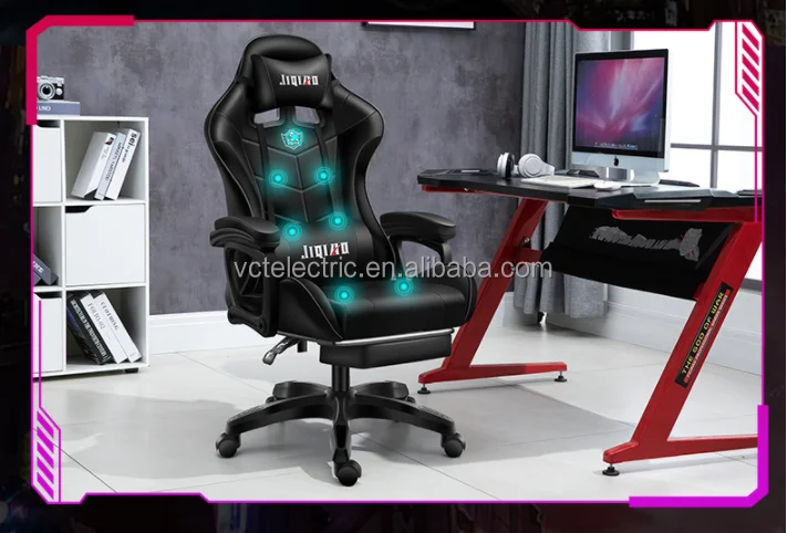 Home Office Computer Desk Z Shaped Large Gaming Chair and Table Set Gaming Table Rgb Massage Music Play Function PC Gamer