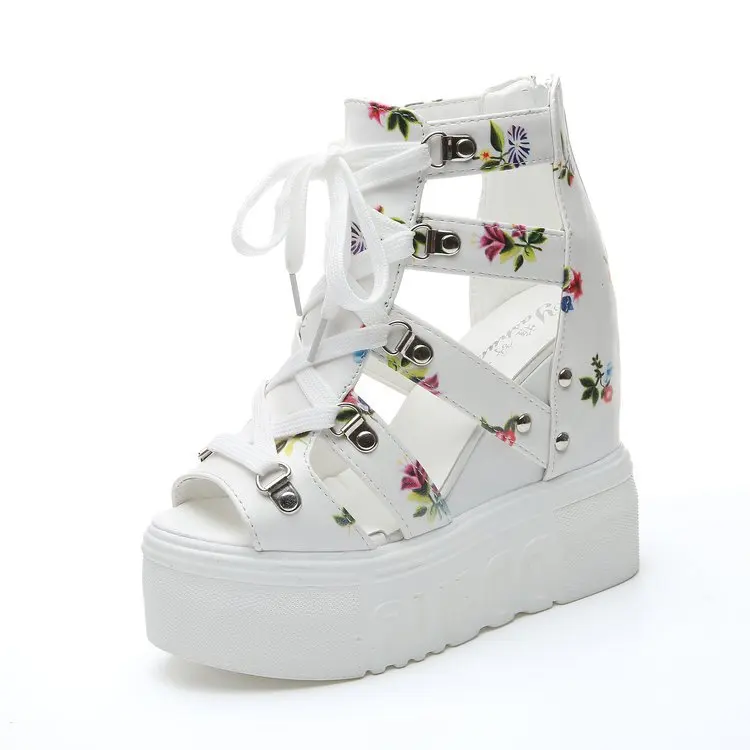 PDEP chunky high heel wedges sandals for summer ankle strap platform sandals height increasing sandales femmes 2022