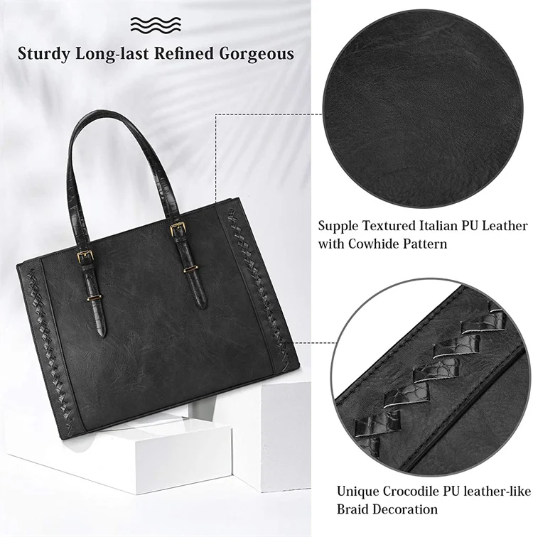 Custom Multi Function Waterproof Business Office Laptop Tote Shoulder Messenger Bag for Women