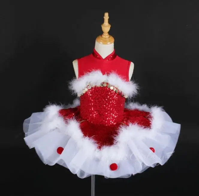 4392 New red velvet leotard Classical professional ballet tutu skirt for girls