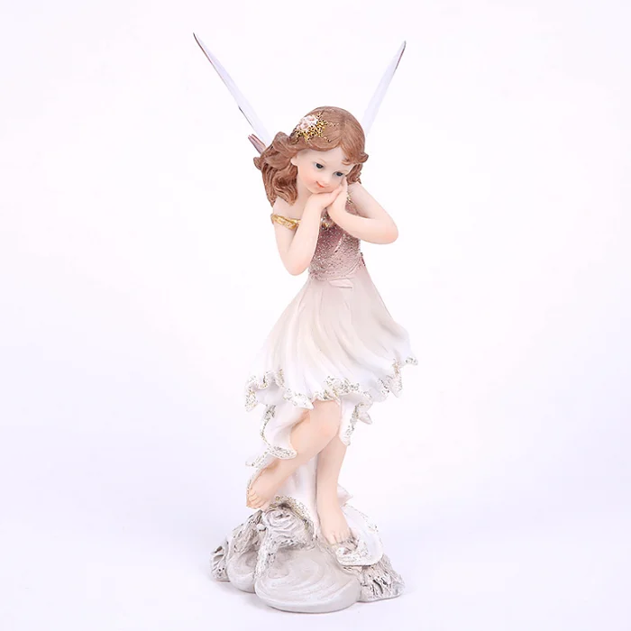 2021 NEW DESIGN HOT SELLING RESIN WINGED ANGEL FAIRY WHITE HOME DECOR WEDDING SOUVENIR GIFT MASCOT LIGHT LUNXURY TOY FIGURINES