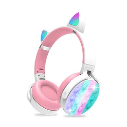 Manufacturer Wholesale Earmuffs Colorful Head Mounted Cat Ear Wireless Headphones