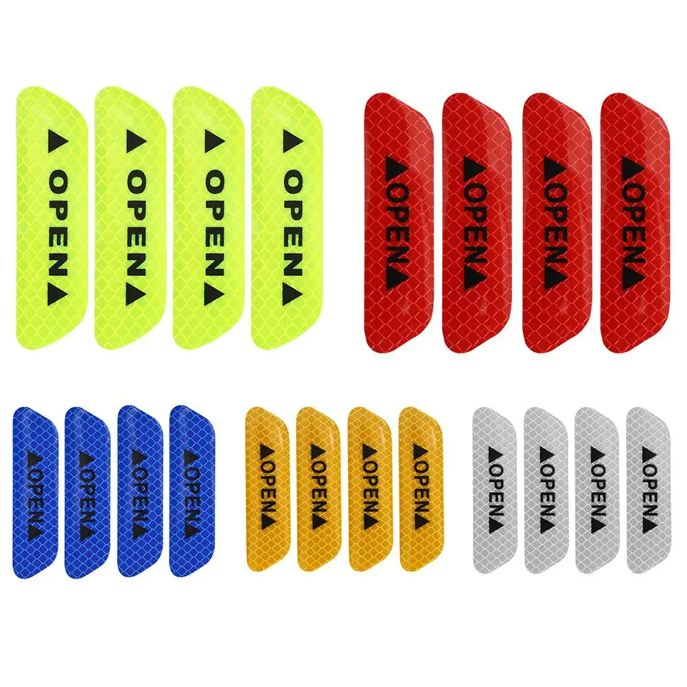 Have Stock 4Pcs car door sticker car with reflective warning tape to open the reflective sticker