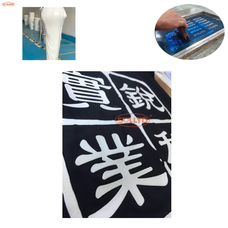 SOLLYD manufacture Super White Plastisol Ink for Screen printing ink on garments T-shirts polyester fabric printing oeko-tex