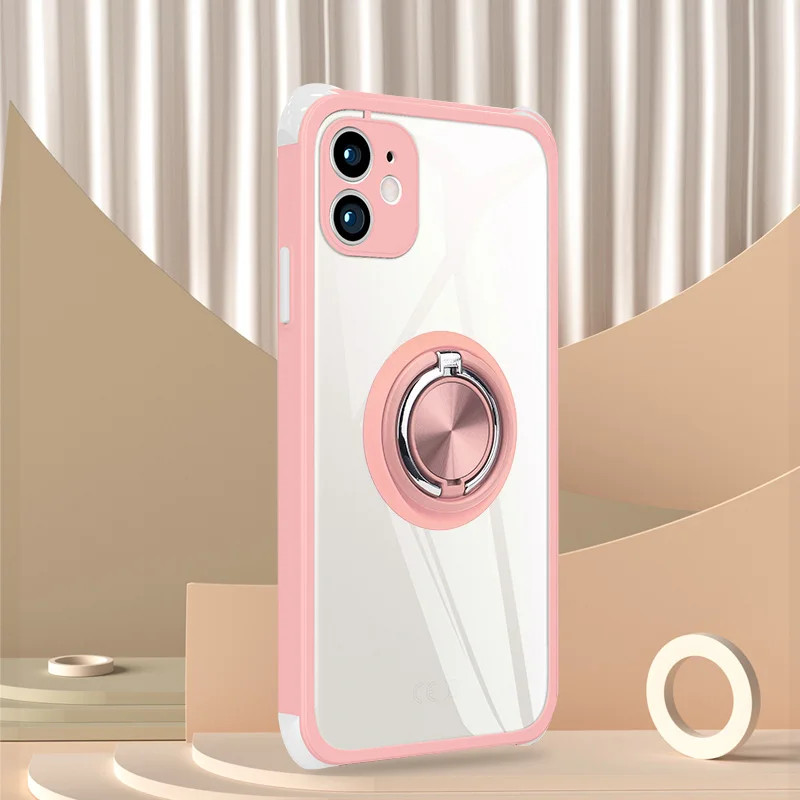 Wholesale 2 in 1 Ring Magnetic Car Mount Kickstand Shockproof Phone Case For iphone 12 pro max