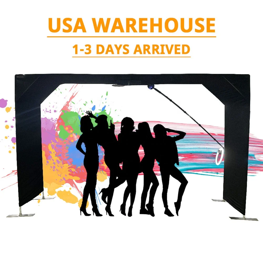 Warehouse Hot Sale Fill Light Photo Booth Machine Camera Ipad Selfie Video Top Spinner Overhead 360 Degree with Free Accessories