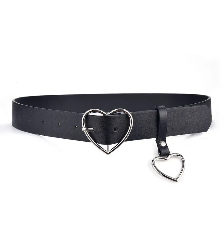 
Wholesale fashion luxury Pu leather heart pin buckle slim women belt 