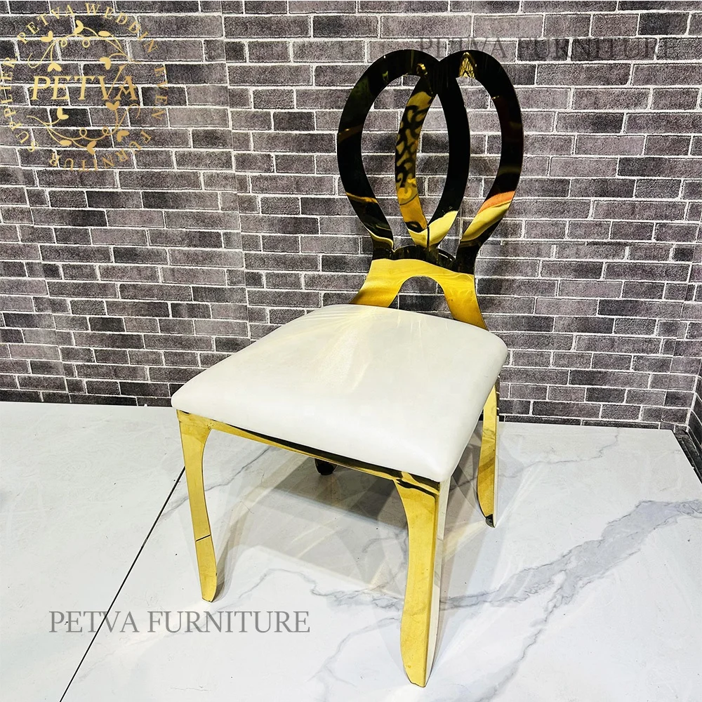 Luxury stainless steel Butterfly back design party gold banquet chair