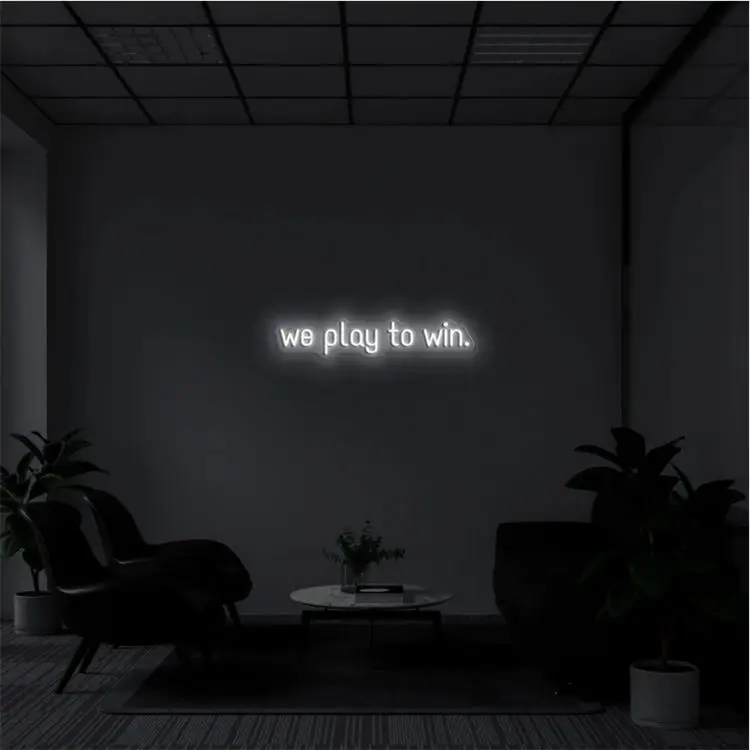 Customizable full color we play to win letter led neon sign for wall decor