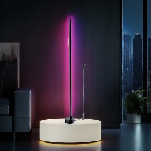 Color changing remote control floor lamp music sync multi color vibration sensor smart IC RGBWW floor game room music bar light