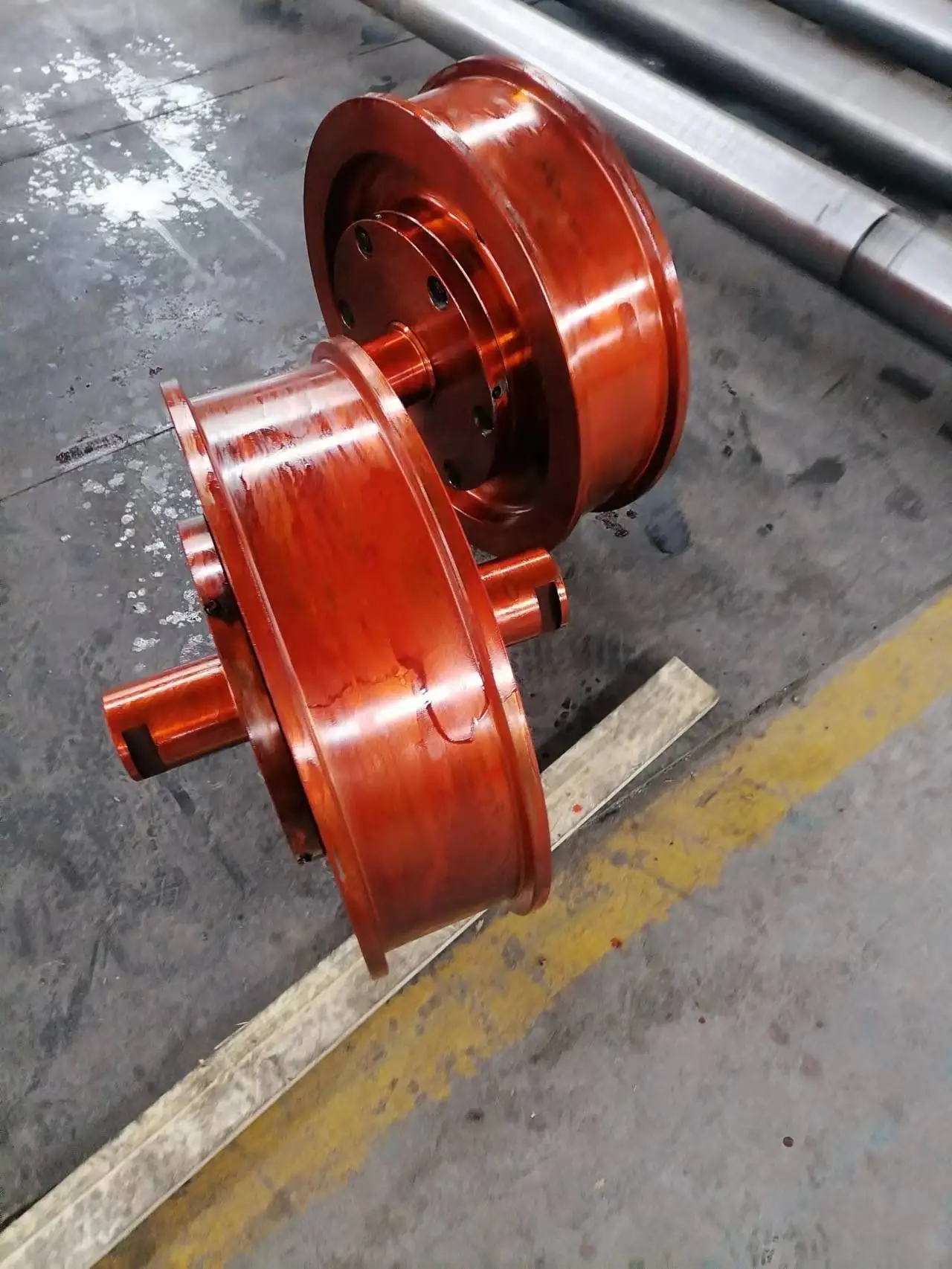 OEM custom large size high precision Forging Steel Crane Wheel Roller Wheel