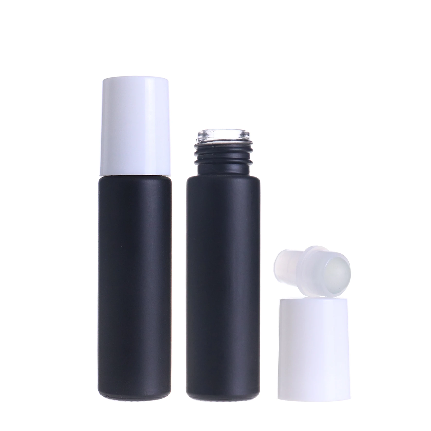 wholesale frosted black glass cosmetics packaging containers roller perfume bottle 10ml