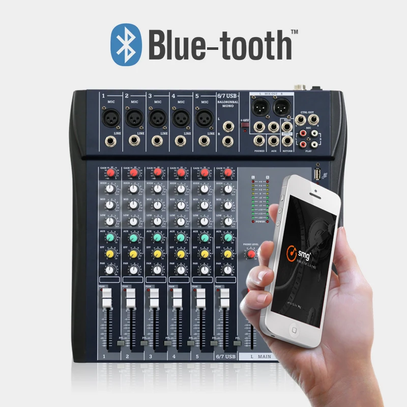 Professional Digital Mixing Console Mini Digital Powered Dj Audio Mixer Sound With Podcast Condenser Wireless Microphone