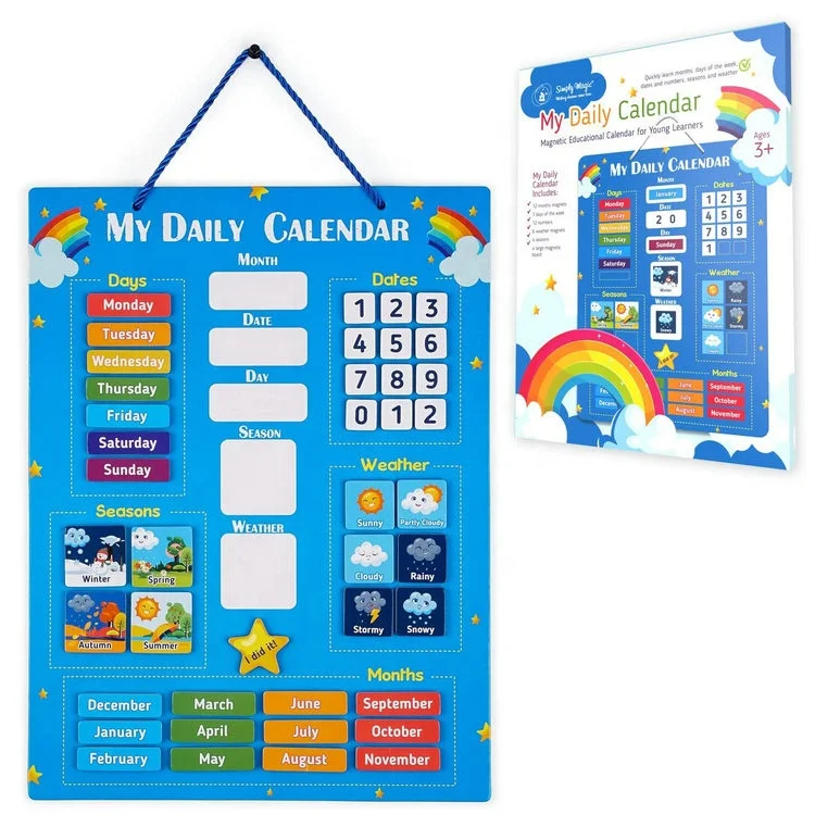 manufacture popular customized design Magnetic chore chart my daily  Calendar  Weekly board for kids